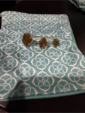 Kendra Scott Gold Druzy Triple-Stone Ring